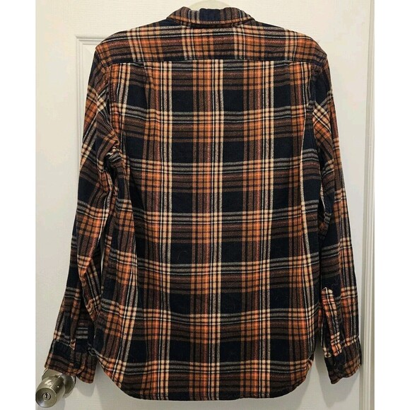 J. Crew Flannel Slim Blue And Orange Size Medium - Picture 2 of 5